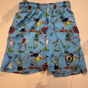 Flow Society Athletic Tennis Print Shorts bottoms - Light Blue XS